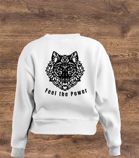 Wolf Face Back Sweatshirt Mockup